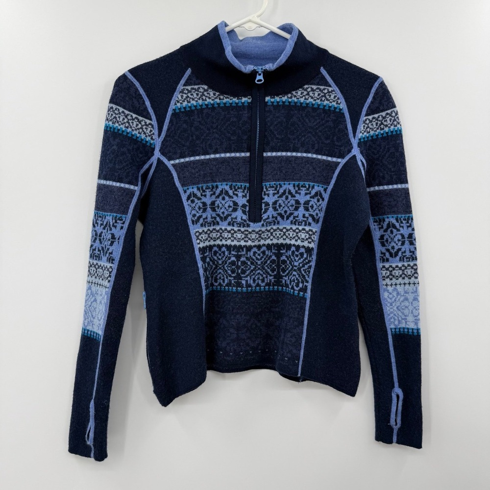 Women's Icelandic design merino wool pullover half zip sweater size‎ Petite S